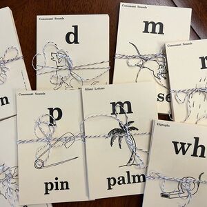 Vintage reading flash cards